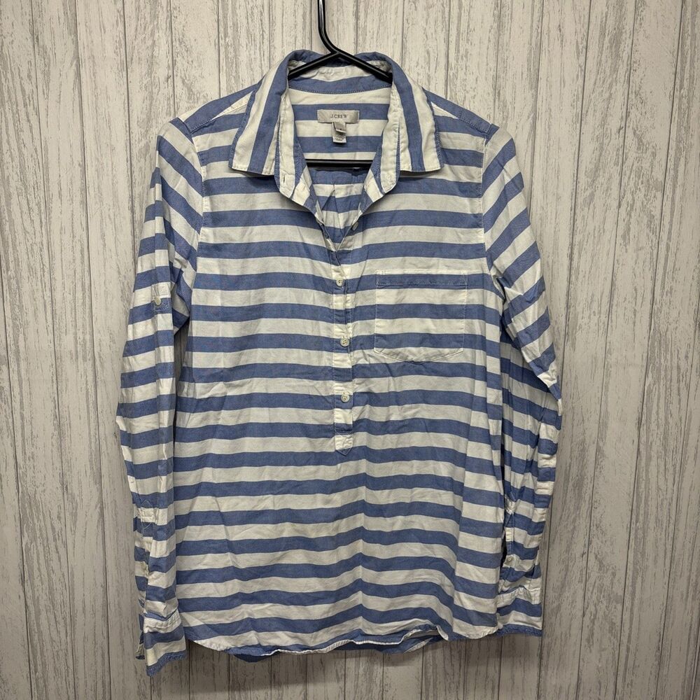 Womens Size 6 J Crew Striped Popover Top EUC